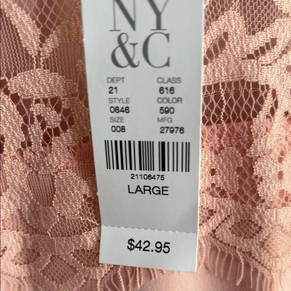 New York &Company Chic Pink Lace Blouse - Picture 7 of 7